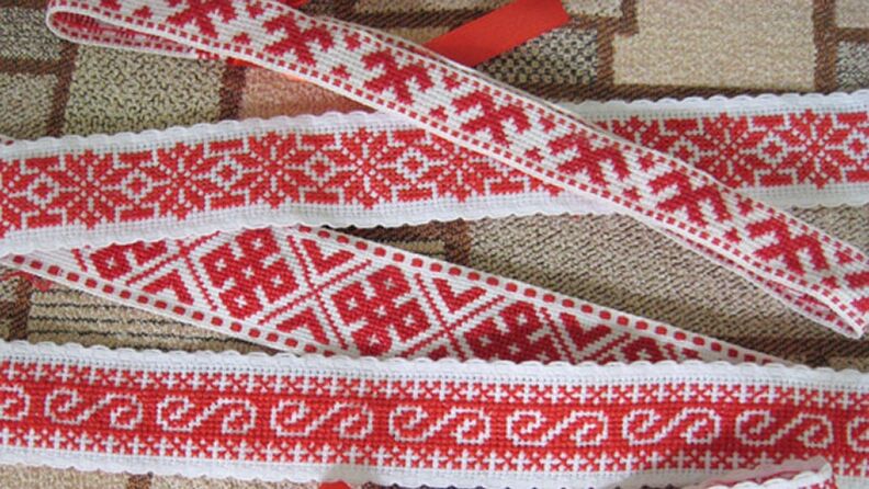 protective ribbon with Slavic symbols