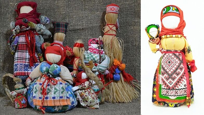 sackcloth amulets in the form of dolls