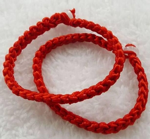 Happy red fabric bracelet - DIY amulet for good luck
